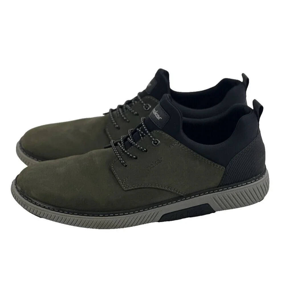 Rieker Stan 60 Slip‎ On Sneaker Green Suede Moor Schwartz Lightweight Men 46 12